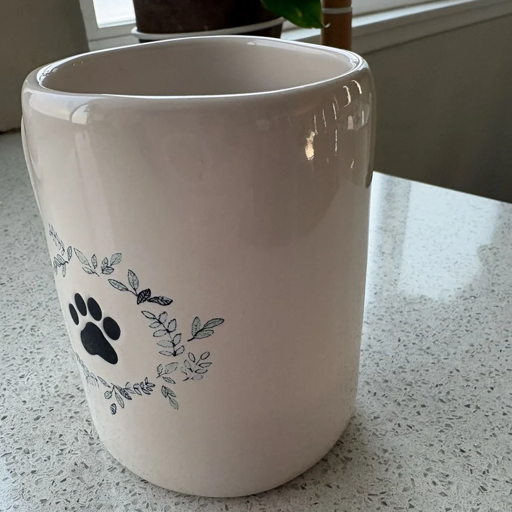 DUAL SIDED Rae Dunn YOU ARE PAWFECT white NWT ceramic 16 ounce A - Picture 4 of 8
